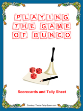 Bunco Score Sheets